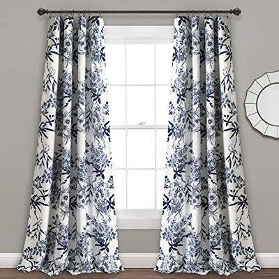 Lush Decor Lush Décor Cortinas de jardín botánico con Estampado Floral de pájaros, filtran la luz, Juego de Cortinas para Sala, Comedor, Dormitorio (par), Azul Marino, 132 cm de Ancho x 213,4 cm de Largo Lush Decor Lush Décor Cortinas de jardín botánico con Estampado Floral de pájaros, filtran la luz, Juego de Cortinas para Sala, Comedor, Dormitorio (par), Azul Marino, 132 cm de Ancho x 213,4 cm de Largo