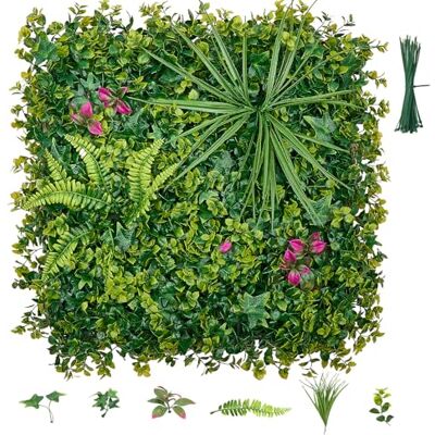 VEVOR Jardín Vertical Artificial 50,8 x 50,8 cm, Panel Decorativo de Pared 16 Unidades, Pantalla de Privacidad, Hojas de Estilo Tropical, Planta de Decoración para Exterior Interior Boda Terraza Hogar VEVOR Jardín Vertical Artificial 50,8 x 50,8 cm, Panel Decorativo de Pared 16 Unidades, Pantalla de Privacidad, Hojas de Estilo Tropical, Planta de Decoración para Exterior Interior Boda Terraza Hogar