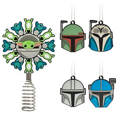 Hallmark Star Wars: The Mandalorian Decoración para árbol de Navidad en Miniatura de 5 Pulgadas y Mini Adornos de 1.7 Pulgadas, Juego de 5, inastillables Hallmark Star Wars: The Mandalorian Decoración para árbol de Navidad en Miniatura de 5 Pulgadas y Mini Adornos de 1.7 Pulgadas, Juego de 5, inastillables