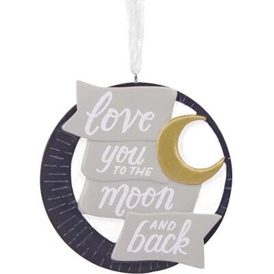 Hallmark Adorno navideño con Texto en inglés Love You to The Moon and Back Hallmark Adorno navideño con Texto en inglés Love You to The Moon and Back