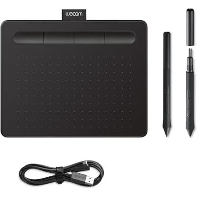 Wacom Intuos S Bandeja de Dibujo portátil (para Pintar y editar Fotos con lápiz 4K Sensible a la presión y 1 Descarga de Software), Color Negro Wacom Intuos S Bandeja de Dibujo portátil (para Pintar y editar Fotos con lápiz 4K Sensible a la presión y 1 Descarga de Software), Color Negro