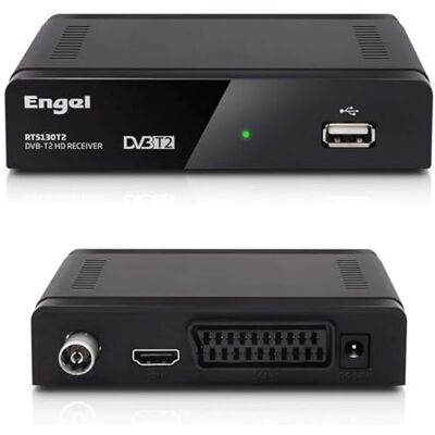 Engel RT5130B Receptor TDT DVB-T2 HD Grabador con Función Timeshift y PVR USB Reproduce MKV H264 MP3 JPEG Salida HDMI Compatible MPEG2 Ideal para TV Digital Terrestre Engel RT5130B Receptor TDT DVB-T2 HD Grabador con Función Timeshift y PVR USB Reproduce MKV H264 MP3 JPEG Salida HDMI Compatible MPEG2 Ideal para TV Digital Terrestre