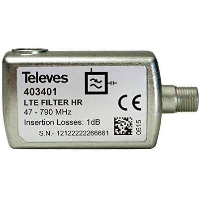 Televes Filtro lte60 f 5-790mhz vhf/uhf c21-60 exterior Televes Filtro lte60 f 5-790mhz vhf/uhf c21-60 exterior