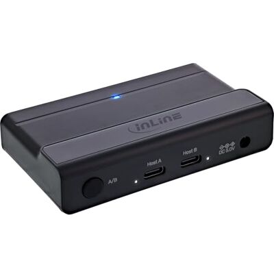InLine Conmutador USB-C de 4 Puertos USB 3.2, conmutador para Dos Ordenadores, Pantalla LED, Velocidad de Datos de hasta 5 GB/s, para Uso compartido de Dispositivos, 60604I InLine Conmutador USB-C de 4 Puertos USB 3.2, conmutador para Dos Ordenadores, Pantalla LED, Velocidad de Datos de hasta 5 GB/s, para Uso compartido de Dispositivos, 60604I