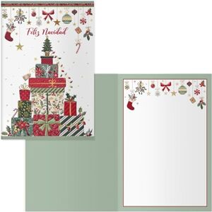 DOHE Tarjetas de Felicitación Navidad Pack 6 unidades Tamaño: 11,5x17 cm (cerrada) Incluye sobre para guardar la tarjeta Modelo Regalos DOHE Tarjetas de Felicitación Navidad Pack 6 unidades Tamaño: 11,5x17 cm (cerrada) Incluye sobre para guardar la tarjeta Modelo Regalos