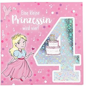 Depesche Tarjeta numérica para cumpleaños número 4 (15,5 x 15,5 cm), diseño con texto en el interior Depesche Tarjeta numérica para cumpleaños número 4 (15,5 x 15,5 cm), diseño con texto en el interior