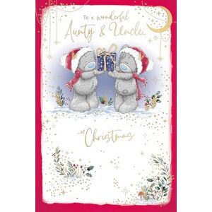 Me To You Bear Me To You Tarjeta de Navidad con texto en inglés "To A Wonderful Aunty and Uncle", ositos de peluche con regalo de Navidad, 15,2 x 22,4 cm, colección oficial Me To You Bear Me To You Tarjeta de Navidad con texto en inglés "To A Wonderful Aunty and Uncle", ositos de peluche con regalo de Navidad, 15,2 x 22,4 cm, colección oficial