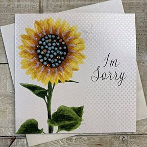 White Cotton Cards Tarjeta de Girasol Hecha a Mano I'm Sorry, Color Blanco, , Algodón White Cotton Cards Tarjeta de Girasol Hecha a Mano I'm Sorry, Color Blanco, , Algodón