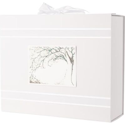 White Cotton Cards Caja de Recuerdos con diseño de árbol Abierto, Tablero, Blanco, 27,2 x 32 x 11 cm White Cotton Cards Caja de Recuerdos con diseño de árbol Abierto, Tablero, Blanco, 27,2 x 32 x 11 cm