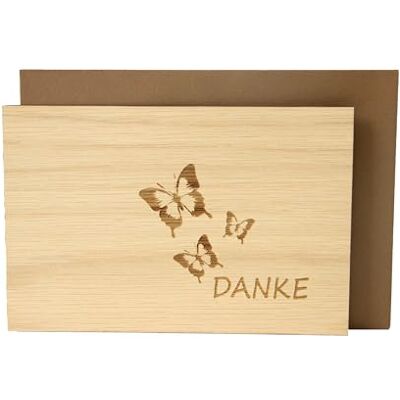 Holzgrusskarten.at Tarjeta de felicitación de madera original – Tarjeta de regalo para una sorpresa especial o como agradecimiento, diseño de mariposas, amistad, amor, palanquilla, tarjeta de felicitación, postal Holzgrusskarten.at Tarjeta de felicitación de madera original – Tarjeta de regalo para una sorpresa especial o como agradecimiento, diseño de mariposas, amistad, amor, palanquilla, tarjeta de felicitación, postal