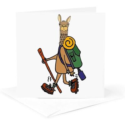 3dRose Tarjeta de felicitación con texto en inglés Funny Cute Llama Hiking and Camping (15,2 x 15,2 cm) 3dRose Tarjeta de felicitación con texto en inglés Funny Cute Llama Hiking and Camping (15,2 x 15,2 cm)