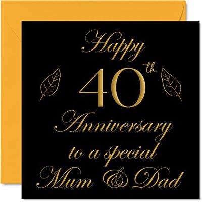 Stuff4 Special Ruby Anniversary Card for Dad Mum Parents Special Mum & Dad Happy 40th Wedding Anniversary Cards from Son Daughter Family, 145mm x 145mm Greeting Cards for Fortieth Anniversaries Stuff4 Special Ruby Anniversary Card for Dad Mum Parents Special Mum & Dad Happy 40th Wedding Anniversary Cards from Son Daughter Family, 145mm x 145mm Greeting Cards for Fortieth Anniversaries