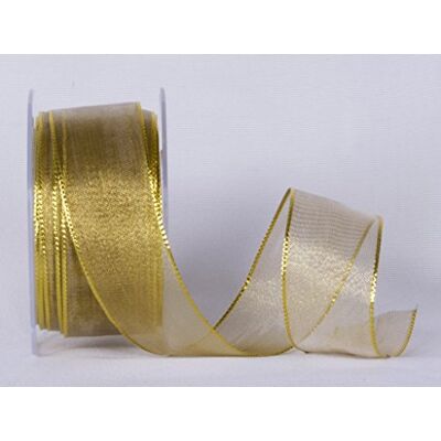 Furlanis Cinta Velo Lurex con Bordes de Hierro, Decoración de Regalo Cajas Flores Boda Navidad, Tela Italiana Dorado/Gold, 40 mm x 25 m Furlanis Cinta Velo Lurex con Bordes de Hierro, Decoración de Regalo Cajas Flores Boda Navidad, Tela Italiana Dorado/Gold, 40 mm x 25 m