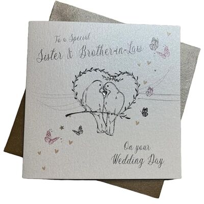 White Cotton Cards Tarjeta Hecha a Mano para Hermana y cuñado en el día de tu Boda, , Algodón, Blanco, 16cm x 16cm White Cotton Cards Tarjeta Hecha a Mano para Hermana y cuñado en el día de tu Boda, , Algodón, Blanco, 16cm x 16cm