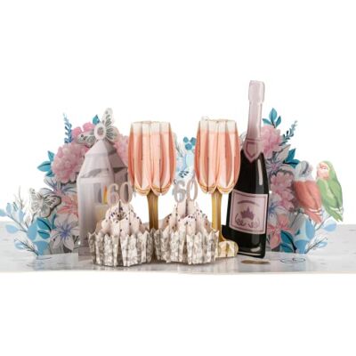 Cardology Tarjeta emergente de boda de diamante Tarjeta y regalo del 60º aniversario de bodas Hecho a mano Cardology Tarjeta emergente de boda de diamante Tarjeta y regalo del 60º aniversario de bodas Hecho a mano