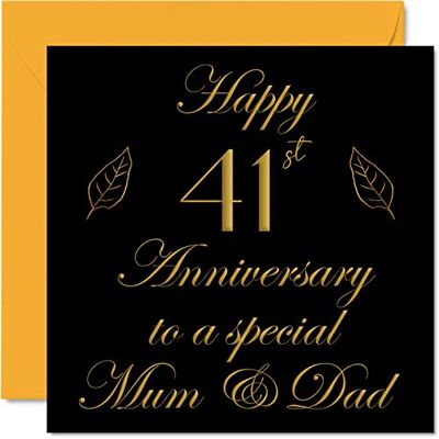 Stuff4 Special 41st Anniversary Card for Dad Mum Parents Special Mum & Dad Happy 41 Wedding Anniversary Cards from Son Daughter Family, 145mm x 145mm Greeting Cards for Forty-First Anniversaries Stuff4 Special 41st Anniversary Card for Dad Mum Parents Special Mum & Dad Happy 41 Wedding Anniversary Cards from Son Daughter Family, 145mm x 145mm Greeting Cards for Forty-First Anniversaries
