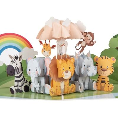 Cardology – Tarjeta de nacimiento con recién nacido – tarjeta desplegable 3D Cardology – Tarjeta de nacimiento con recién nacido – tarjeta desplegable 3D