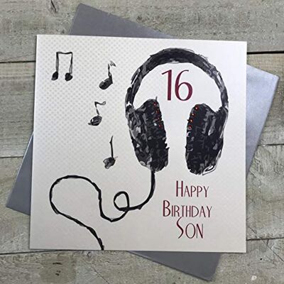 White Cotton Cards Code Grande 16 Feliz cumpleaños Hijo Hecho a Mano 16th Tarjeta de felicitación de cumpleaños White Cotton Cards Code Grande 16 Feliz cumpleaños Hijo Hecho a Mano 16th Tarjeta de felicitación de cumpleaños