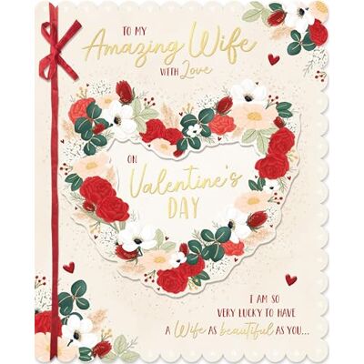 Me To You Wishing Well Tarjeta de San Valentín acabada a mano en caja de lujo To my Amazing Wife con cinta y lámina dorada Highlights Studios. Tamaño: 20,3 x 25,4 cm Me To You Wishing Well Tarjeta de San Valentín acabada a mano en caja de lujo To my Amazing Wife con cinta y lámina dorada Highlights Studios. Tamaño: 20,3 x 25,4 cm