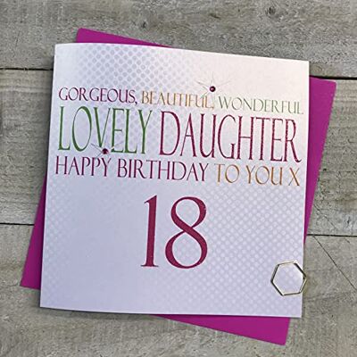White Cotton Cards Code N21 – 18 "Gorgeous Hermoso Maravilloso Hija Tarjeta de cumpleaños para You 18" Hecho a Mano Grande 18th Tarjeta de cumpleaños White Cotton Cards Code N21 – 18 "Gorgeous Hermoso Maravilloso Hija Tarjeta de cumpleaños para You 18" Hecho a Mano Grande 18th Tarjeta de cumpleaños