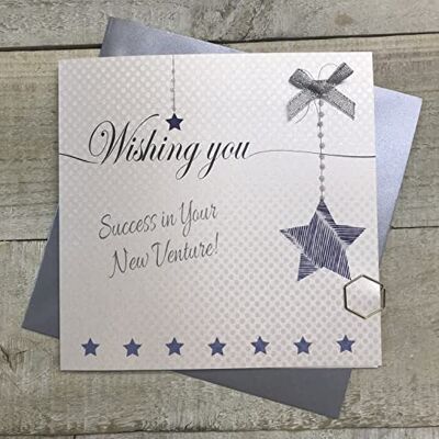 White Cotton Cards Tarjeta de buena suerte, deseándote éxito en tu nueva aventura, hecha a mano White Cotton Cards Tarjeta de buena suerte, deseándote éxito en tu nueva aventura, hecha a mano