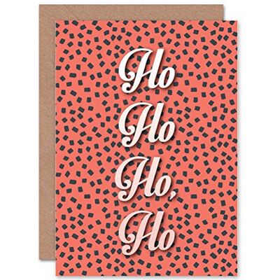 Wee Blue Coo Tarjeta de Navidad Happy Happy HO Fun, diseño de pun Wee Blue Coo Tarjeta de Navidad Happy Happy HO Fun, diseño de pun