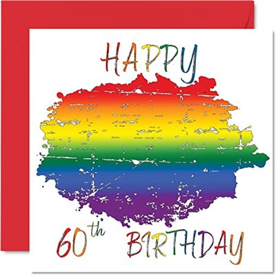 Stuff4 Tarjetas de 60 cumpleaños LGBT para pareja, feliz 60 cumpleaños, tarjeta LGBT para pareja de novia, novio, regalos de orgullo gay de 145 mm Stuff4 Tarjetas de 60 cumpleaños LGBT para pareja, feliz 60 cumpleaños, tarjeta LGBT para pareja de novia, novio, regalos de orgullo gay de 145 mm