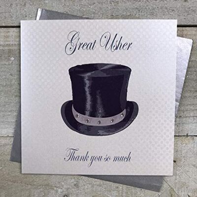 White Cotton Cards Usher-Tarjeta de felicitación de Boda Hecha a Mano, Color Blanco, , 13.5cm x 13.5 cm White Cotton Cards Usher-Tarjeta de felicitación de Boda Hecha a Mano, Color Blanco, , 13.5cm x 13.5 cm