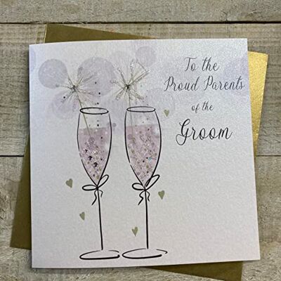 White Cotton Cards Tarjeta de boda con texto en inglés Orgullosos padres del dormitorio, acabado a mano () White Cotton Cards Tarjeta de boda con texto en inglés Orgullosos padres del dormitorio, acabado a mano ()