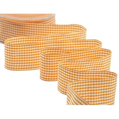 Furlanis Cinta Quadretti, Decoración de Regalo Cajas Flores Boda Navidad, Tela Italiana Naranja Melocotón, 40 mm x 25 m Furlanis Cinta Quadretti, Decoración de Regalo Cajas Flores Boda Navidad, Tela Italiana Naranja Melocotón, 40 mm x 25 m