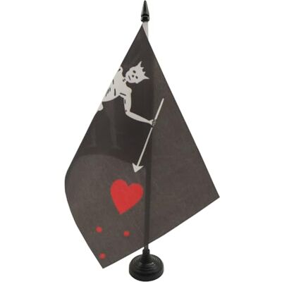 AZ FLAG Bandera de Mesa Pirata Edward Teach 21x14cm BANDERINA de DESPACHO con Calavera 14 x 21 cm AZ FLAG Bandera de Mesa Pirata Edward Teach 21x14cm BANDERINA de DESPACHO con Calavera 14 x 21 cm