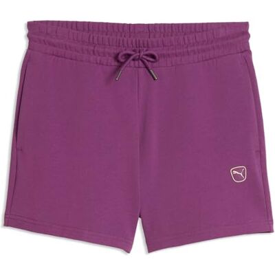 PUMA ESS Pantalones Cortos elevados de Tiro Medio, 12,7 cm, Color Ciruela PUMA ESS Pantalones Cortos elevados de Tiro Medio, 12,7 cm, Color Ciruela