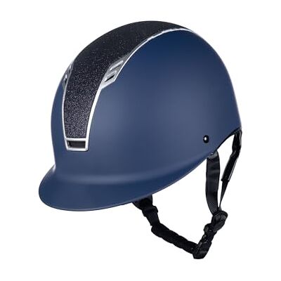 HKM Purpurina Casco de equitación, Unisex, Azul Oscuro/Plateado, M HKM Purpurina Casco de equitación, Unisex, Azul Oscuro/Plateado, M