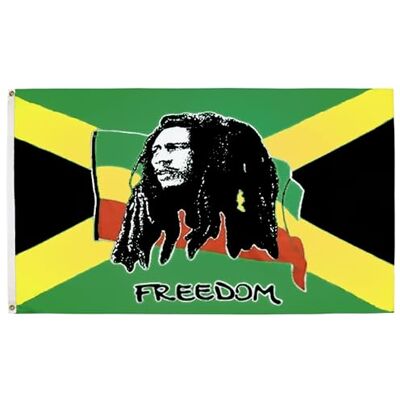 AZ FLAG Bandera de Bob Marley (250 x 150 cm), diseño de bandera jamaicana, Jamaica, 150 x 250 cm AZ FLAG Bandera de Bob Marley (250 x 150 cm), diseño de bandera jamaicana, Jamaica, 150 x 250 cm