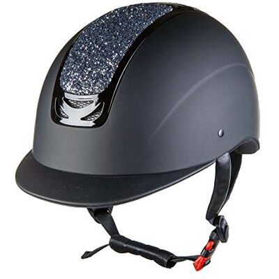 HKM Glamour Casco de equitación (58-60 cm), Color Negro y Gris Plateado HKM Glamour Casco de equitación (58-60 cm), Color Negro y Gris Plateado