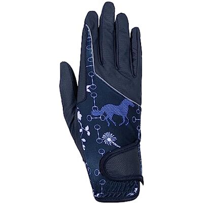 HKM Bloomsbury 6912 Guantes de equitación, Talla XS, Color Azul y Blanco HKM Bloomsbury 6912 Guantes de equitación, Talla XS, Color Azul y Blanco