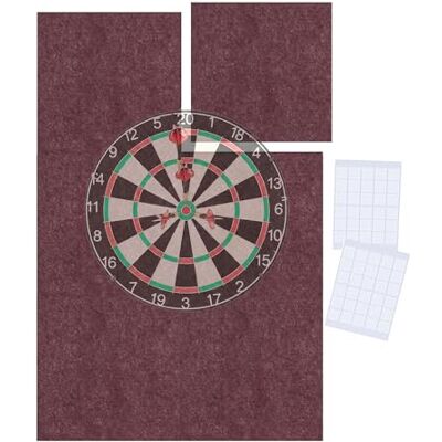 Relaxdays Protector para Diana, 6 Piezas, 60x90 cm, Fieltro, Surround para Pared, Incluye Adhesivos, Burdeos Relaxdays Protector para Diana, 6 Piezas, 60x90 cm, Fieltro, Surround para Pared, Incluye Adhesivos, Burdeos