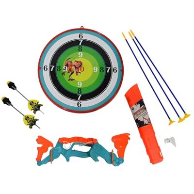 FUNFY Juego de Arco y Flechas con Diana de Dinosaurios Plegable y Portátil para Interior y Exterior Regalo Ideal para Niños FUNFY Juego de Arco y Flechas con Diana de Dinosaurios Plegable y Portátil para Interior y Exterior Regalo Ideal para Niños