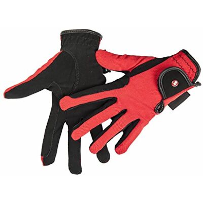 HKM Mujer Guantes de equitación Professional Nubuck Guantes de Piel sintética, Mujer, Color Rojo y Negro, tamaño Extra-Small HKM Mujer Guantes de equitación Professional Nubuck Guantes de Piel sintética, Mujer, Color Rojo y Negro, tamaño Extra-Small