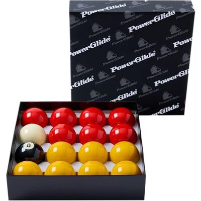 POWERGLIDE Juego de Billar de 16 Bolas Rojos y Amarillos Torneo 50,8 mm de diámetro con Bola Blanca de 47,6 mm En Caja para mesas Que Funcionan con Monedas POWERGLIDE Juego de Billar de 16 Bolas Rojos y Amarillos Torneo 50,8 mm de diámetro con Bola Blanca de 47,6 mm En Caja para mesas Que Funcionan con Monedas