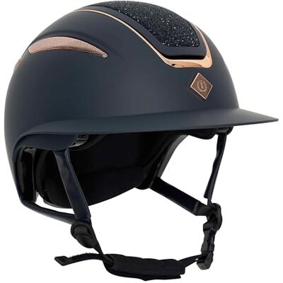 Imperial Riding Reithelm Irholania Deluxe Big Visor Casco de equitación, Adultos Unisex, Azul Marino y Oro Rosa, Large Imperial Riding Reithelm Irholania Deluxe Big Visor Casco de equitación, Adultos Unisex, Azul Marino y Oro Rosa, Large