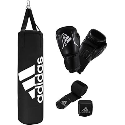 Adidas Boxing Bag Set Juego de Caja, Negro/Blanco, 90 cm Adidas Boxing Bag Set Juego de Caja, Negro/Blanco, 90 cm