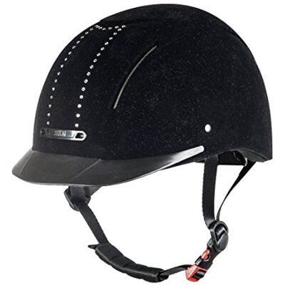 HKM York Flock Crystal Casco de equitación, Unisex Adulto, Negro, 56-58 cm HKM York Flock Crystal Casco de equitación, Unisex Adulto, Negro, 56-58 cm
