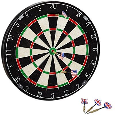Relaxdays Diana Dardos Clásica Natural, Plástico y Metal, Blanco y Negro, 45 cm Relaxdays Diana Dardos Clásica Natural, Plástico y Metal, Blanco y Negro, 45 cm
