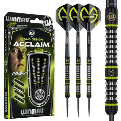 Winmau Michael van Gerwen MvG Acclaim Juego de Dardos de Tungsteno de 22 Gramos con Punta de Acero - Equipo Deportivo Winmau Michael van Gerwen MvG Acclaim Juego de Dardos de Tungsteno de 22 Gramos con Punta de Acero - Equipo Deportivo