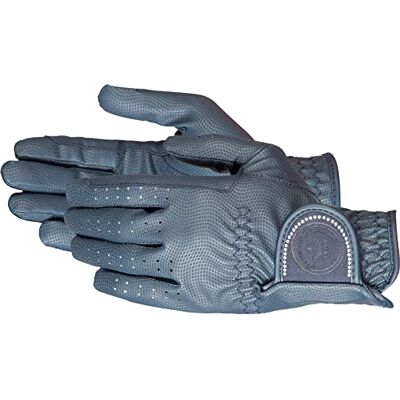 PFIFF 102598 Brilliant Guante de equitación con Brillantes, Color Azul Oscuro 12 PFIFF 102598 Brilliant Guante de equitación con Brillantes, Color Azul Oscuro 12