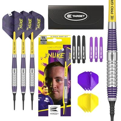 Target Darts Luke Littler Set de Dardos de Punta Blanda de Latón – Dardo de Punta de Píxel 19G, Set de Dardos The Nuke Player Edition, Plumas de Dardos, Cañas y Estuche de Dardos Incluidos Target Darts Luke Littler Set de Dardos de Punta Blanda de Latón – Dardo de Punta de Píxel 19G, Set de Dardos The Nuke Player Edition, Plumas de Dardos, Cañas y Estuche de Dardos Incluidos
