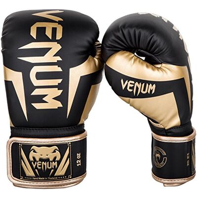VENUM Guantes de Boxeo Elite Negro/Oro 8-Ounce VENUM Guantes de Boxeo Elite Negro/Oro 8-Ounce