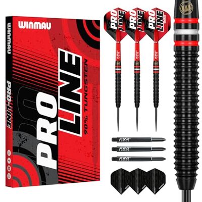 WINMAU Pro-Line Set de Dardos de Punta de Acero de Tungsteno 25g con Prism Alpha Vuelos and Prism Force Ejes (Tallos) WINMAU Pro-Line Set de Dardos de Punta de Acero de Tungsteno 25g con Prism Alpha Vuelos and Prism Force Ejes (Tallos)