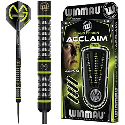Winmau Michael van Gerwen MvG Acclaim Juego de Dardos de Tungsteno de 22 Gramos con Punta de Acero - Equipo Deportivo Winmau Michael van Gerwen MvG Acclaim Juego de Dardos de Tungsteno de 22 Gramos con Punta de Acero - Equipo Deportivo